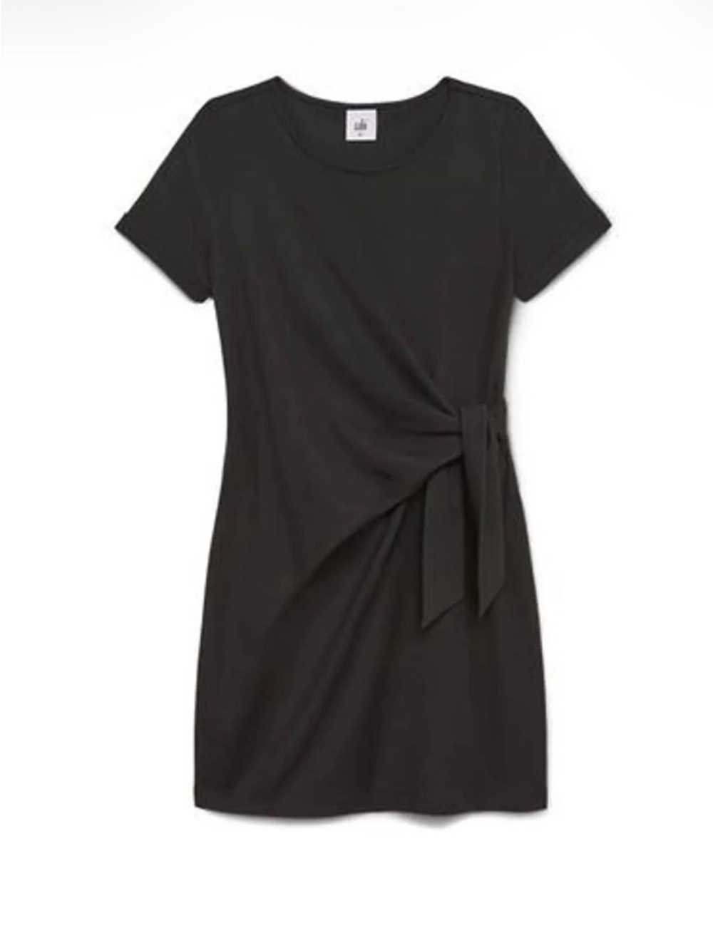 CAbi RIVERA Black Short-Sleeve Tie-Waist Mini Dress